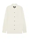 Valentino Shantung Shirt With Decorative Disc Buttons In Panna