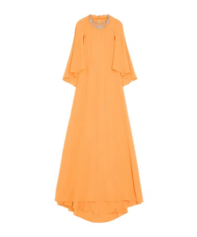 Valentino Shawl Dress In Orange