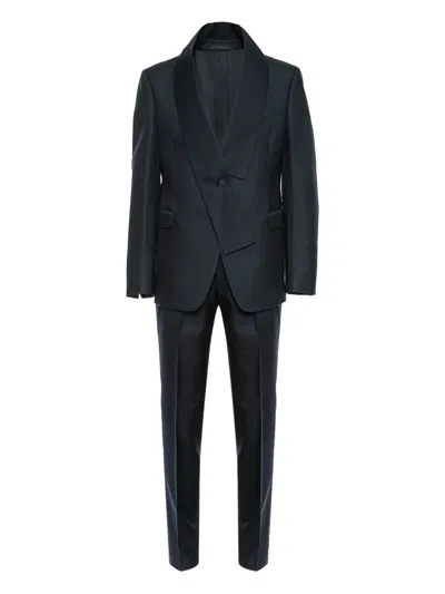 Valentino Shawl-lapel Single-breasted Suit In Black