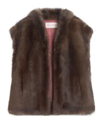 Valentino Weste Aus Lammfell Frau Braun 44 In Brown