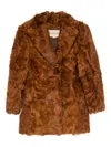 Valentino Genuine Curly Shearling Coat In Brown