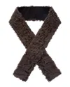 Valentino Shearling Scarf In Grey