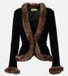 Valentino Shearling-trimmed Cashmere Jacket In Black