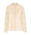 Valentino Roses Dentelle Top In Ivory