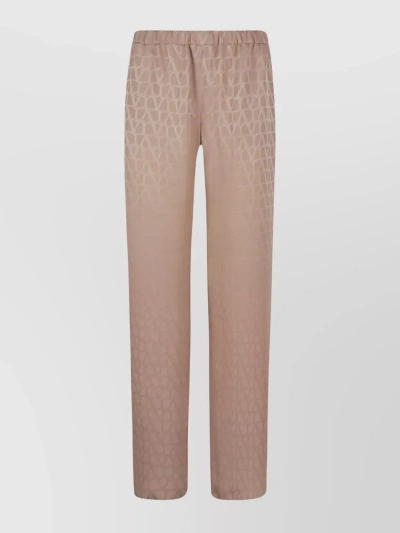 Valentino Sheer Overlay Wide Leg Pants In Beige