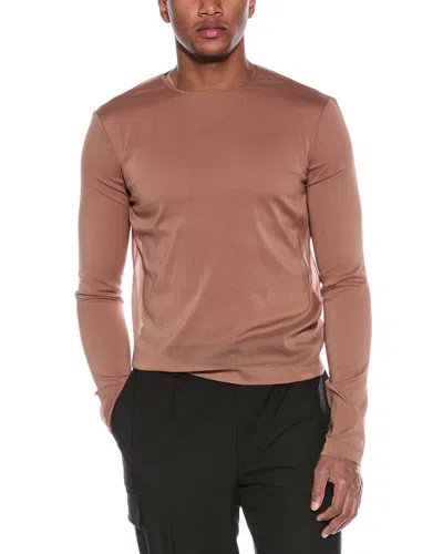Valentino Sheer Silk-blend T-shirt In Beige