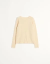 Valentino Shetland Wool Crewneck Jumper With Vlogo Embroidery In Ivory