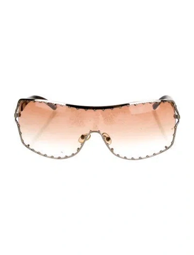 Pre-owned Valentino Shield Gradient Sunglasses In Neutral