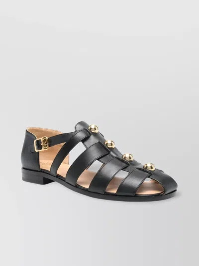 Valentino Garavani Shielded Fisherman Flat Sole Sandals