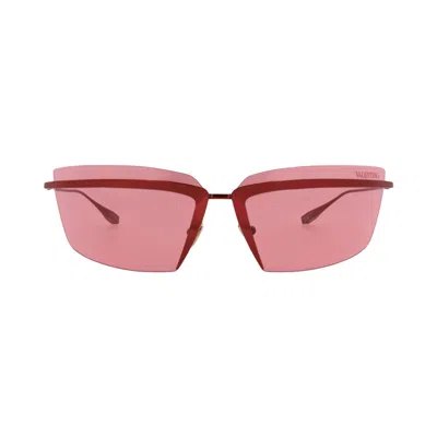 Pre-owned Valentino Shield-frame Acetate Sunglasses 'red' | Men's Size Onesize