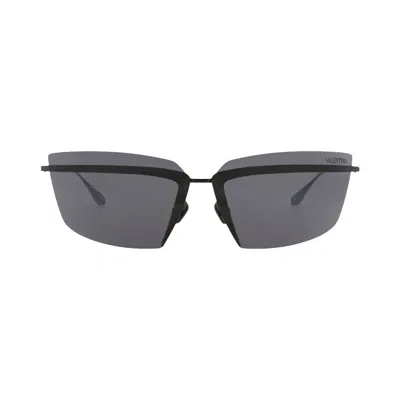 Pre-owned Valentino Shield-frame Acetate/metal Sunglasses 'black/grey' | Men's Size Onesize