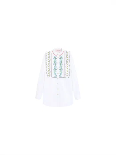 VALENTINO FLORAL PATTERNED RUFFLED SHIRT