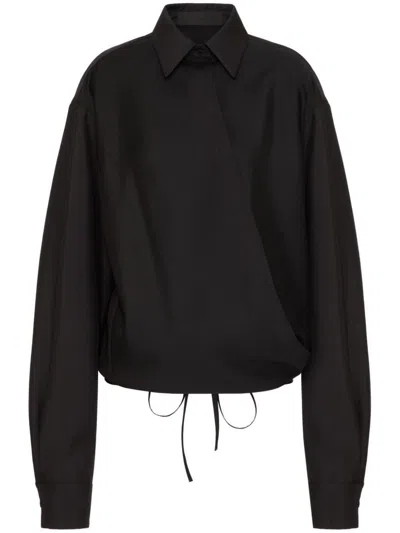 Valentino Techno Light Long-sleeve Shirt In Black  