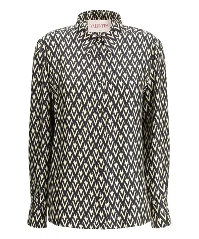 Valentino Toute La V Twill Shirt In Multi