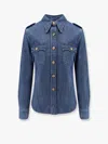 Valentino Casual Shirt With Chest Pockets And Epaulettes In Blue