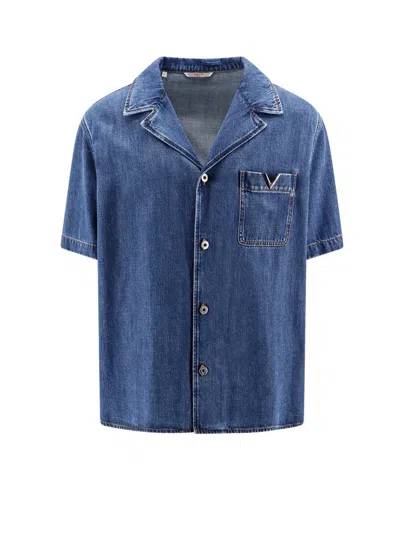 Valentino Short Sleeve Shirt In Blue