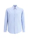 Valentino Camicia Maniche Lunghe Vlogo Signature Shirts Light Blue In Celeste