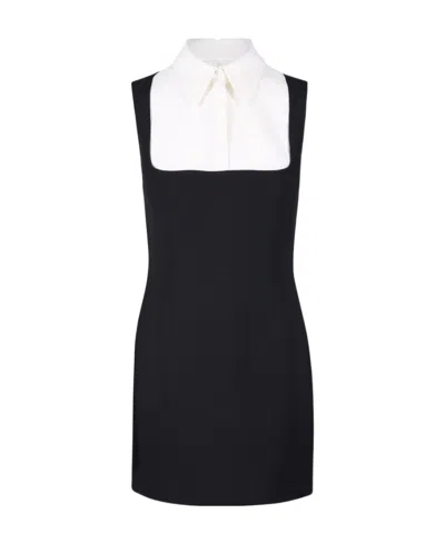 Valentino Wool And Silk-blend Crepe Mini Dress In Black