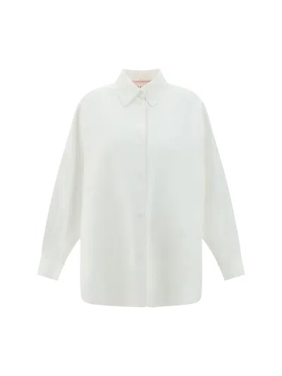 VALENTINO WHITE COTTON BLEND OVERSIZE SHIRT
