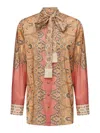 Valentino Imaginary Journey Cotton Blouse In Multicolour