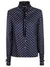 Valentino Shirt Pattern Twill Plus De Pois Pois Medio In Blue
