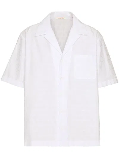 Valentino Men's Camicia M Corta Macrame' Shirt In White