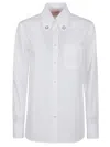 Valentino Tailored White Cotton Shirt With Decorative Buttons In White