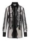 Valentino Floral-embroidered Blouse In Black