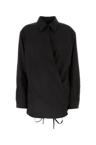 VALENTINO VALENTINO GARAVANI BLACK WOOL BLEND SHIRT