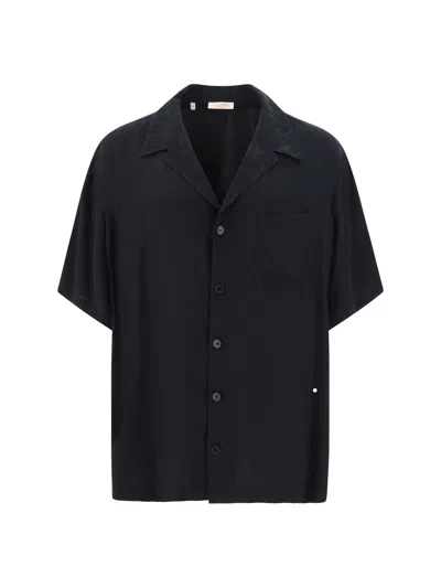 Valentino Shirt In St. Toile Iconograph Nero/nero