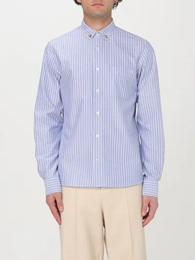 Valentino Men's Striped Poplin Sport Shirt In Blue