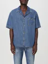 Valentino Shirt With Metallic V Detail In Blue