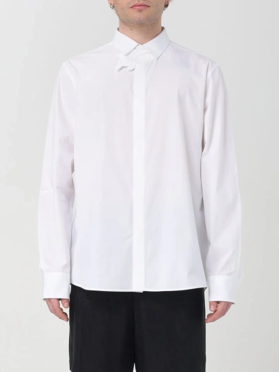 Valentino White Spread-collar Cotton-poplin Shirt