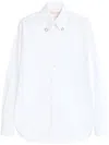 Valentino Tailored White Cotton Shirt With Decorative Buttons In White