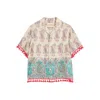 Valentino Paisley Linen Bowling Shirt In Animal Print