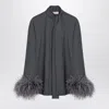 Valentino Shirt With Feathers In Grey