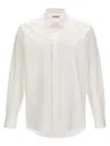 Valentino Poplin Cotton Shirt With Hidden Buttoning In White