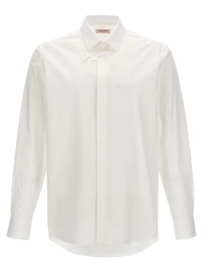 Valentino Shirt With Flower Patch In White