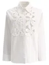 VALENTINO SHIRT WITH HIBISCUS EMBROIDERED
