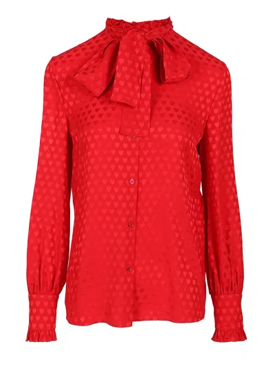 VALENTINO SHIRT WITH LA COUR DE COEUR PRINT SHIRTS RED