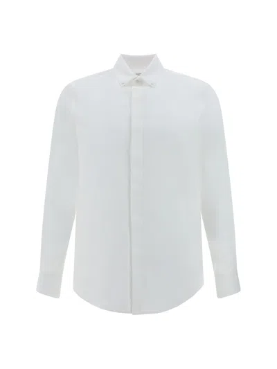 Valentino White Spread-collar Cotton-poplin Shirt