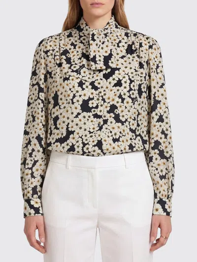 Valentino Apres Lhivier Floral Pleated Neck Shirt In Multi