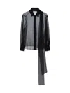 Valentino Scarf Detailed Long-sleeved Shirt In Black