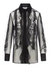 Valentino Floral-embroidered Blouse In Black