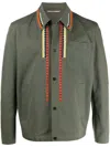 Valentino Men's Embroidery Shirt In Green