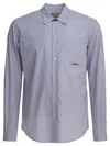 Valentino Garavani Striped Shirt Shirt And Blouse Light Blue In Gray