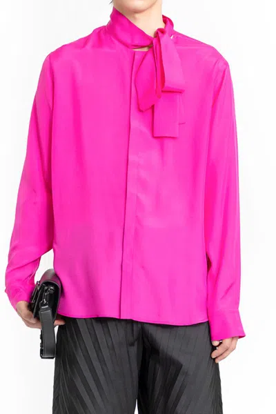 Valentino Pink Silk Shirt In Pink Pp