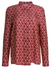 Valentino Geometric Print Collared Long Sleeve Shirt In Multi