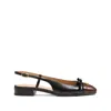 Valentino Valet Du Roi Leather Slingback Ballerina Flat In Black