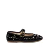 Valentino Signature Vlogo Ballerina Shoes In Velvet In Multi